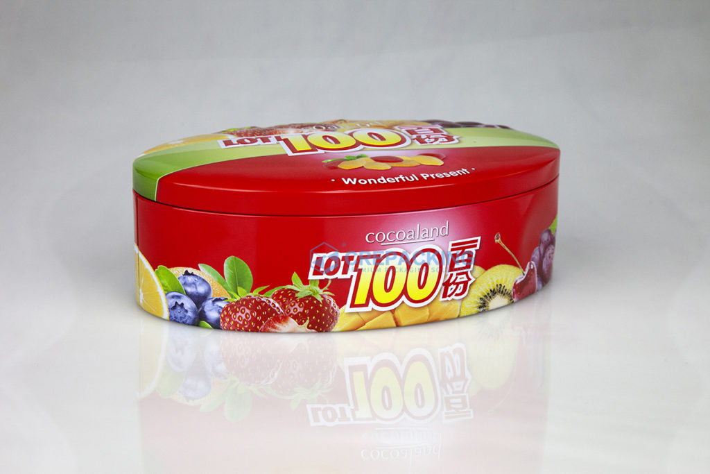 Oval Shape Tin Box for Candies Mints Box