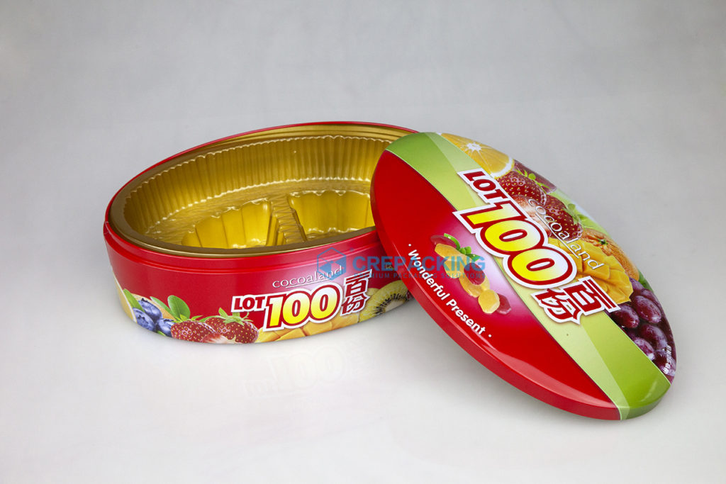 Oval Shape Tin Box for Candies Mints Box