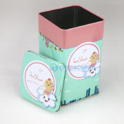 Square metal tin box for cookies chocolate packaging