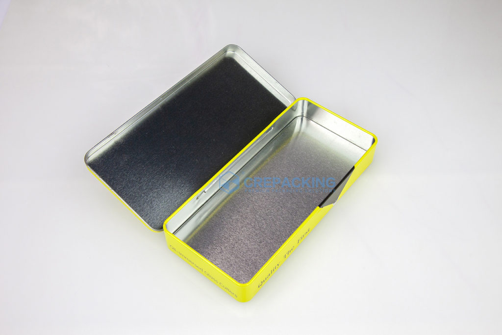 Square Tin Box with hinge bar