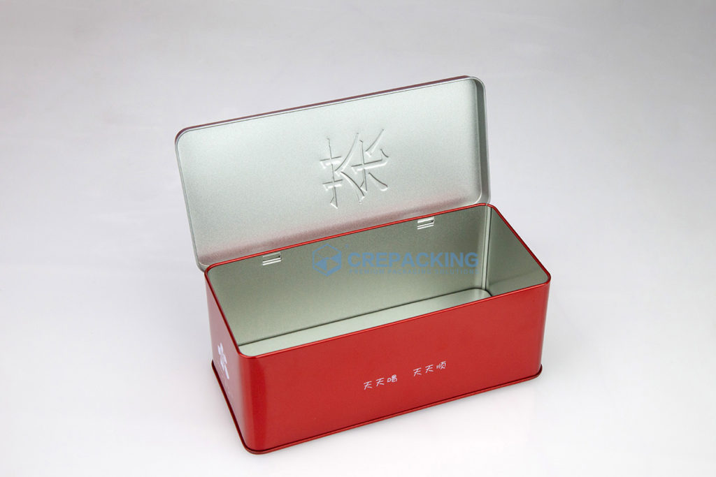 Rectangular Box for Tea and Coffee Tin with Hinge Bar