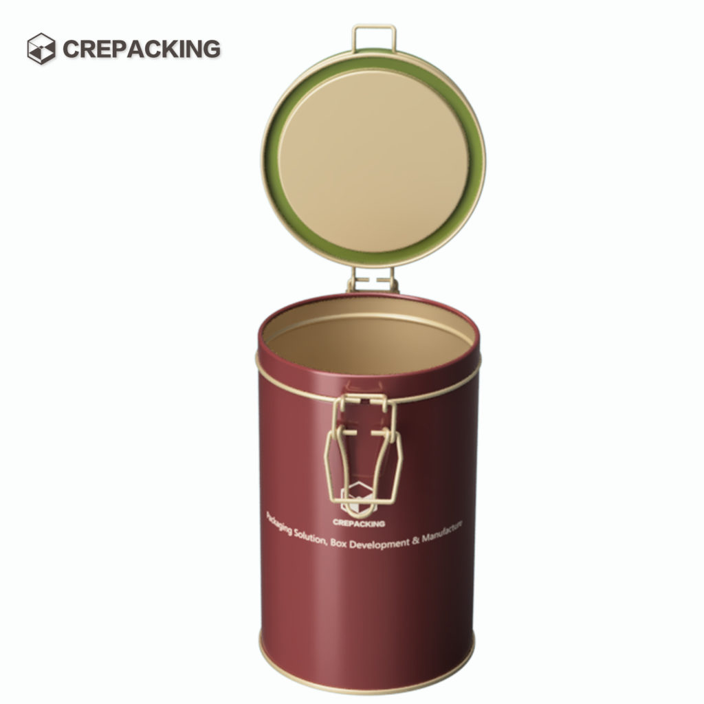 Airtight Round Tin with Wire Lock for Tea and Coffee