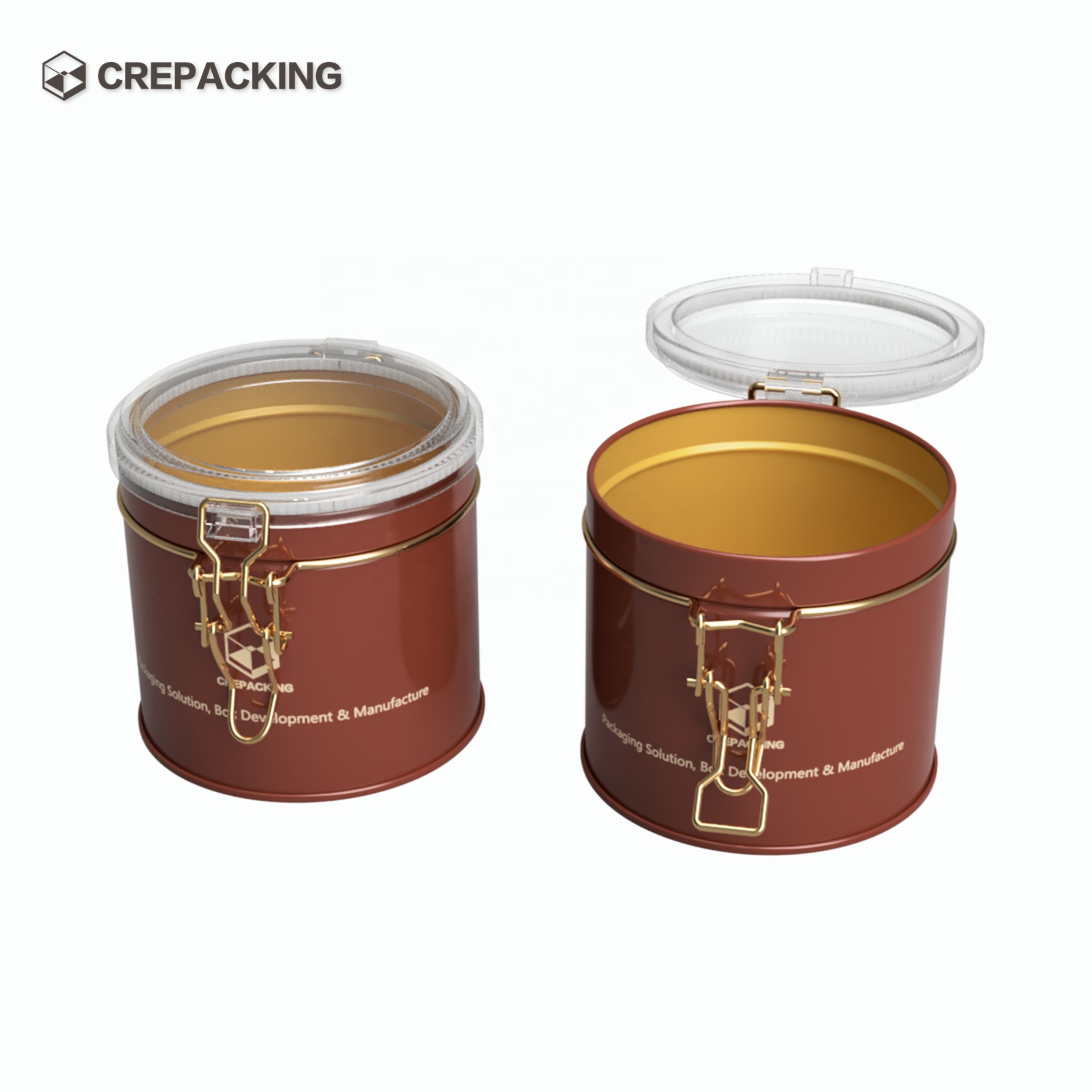 Custom Empty Airtight Short Tin Box for Tea Coffee Packaging